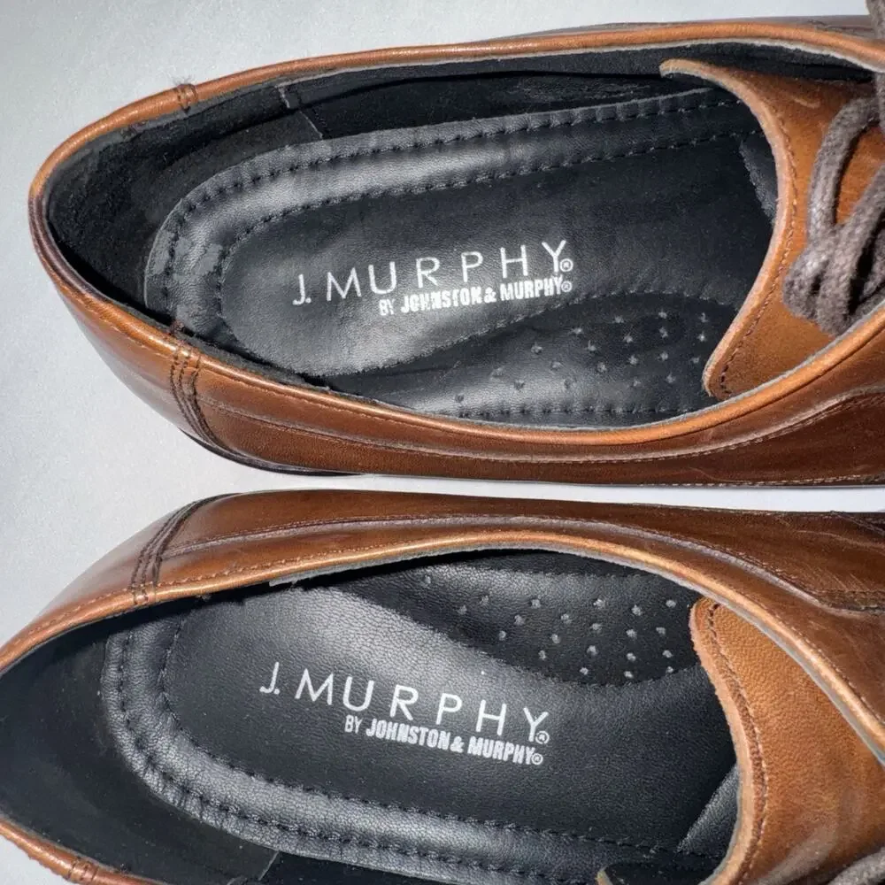 Johnston & Murphy Novick brown cap toe oxford shoes Brown Leather Size 14 M